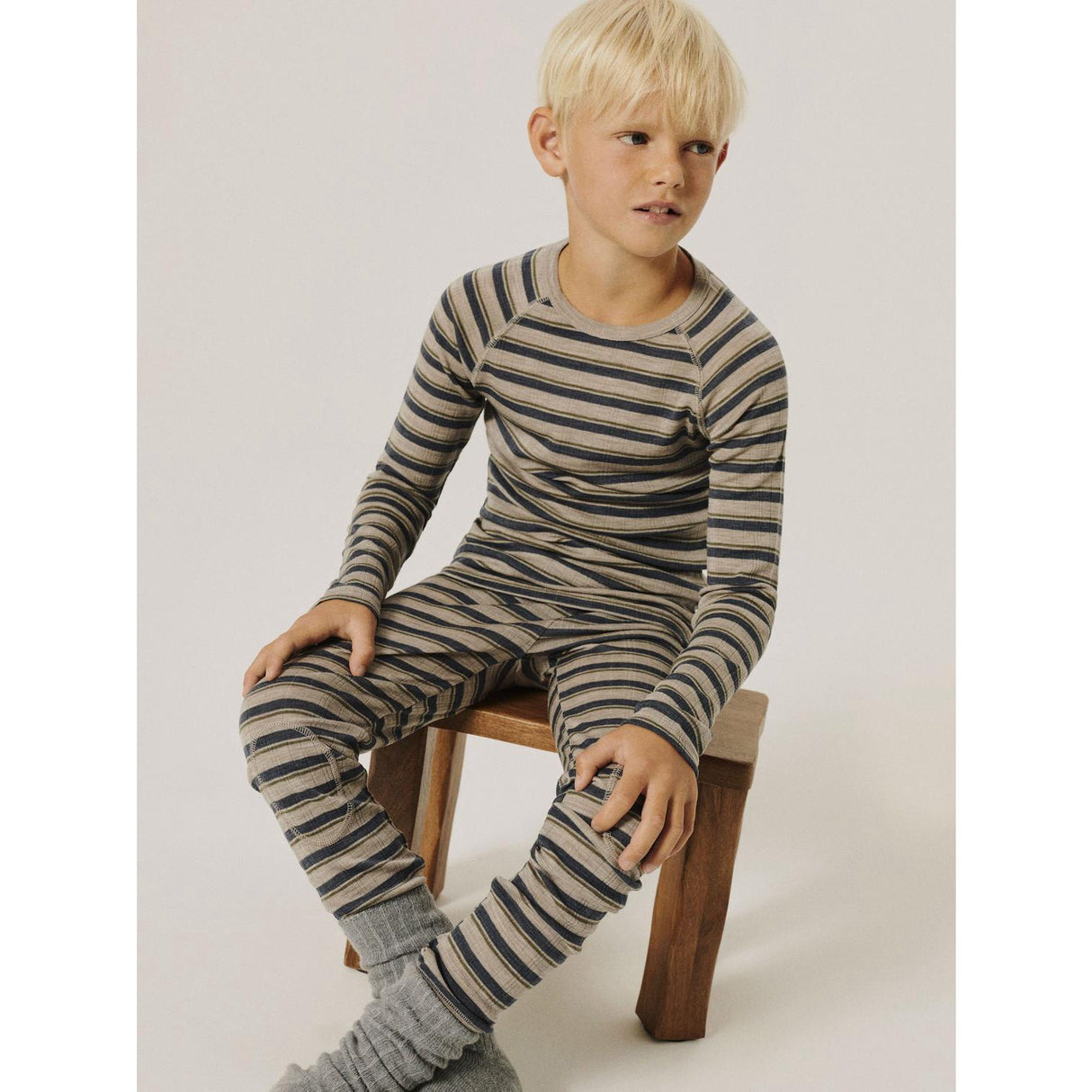 Name It Satellite Ombre Blue Nkmwang Ull Needle Long Johns Stripe