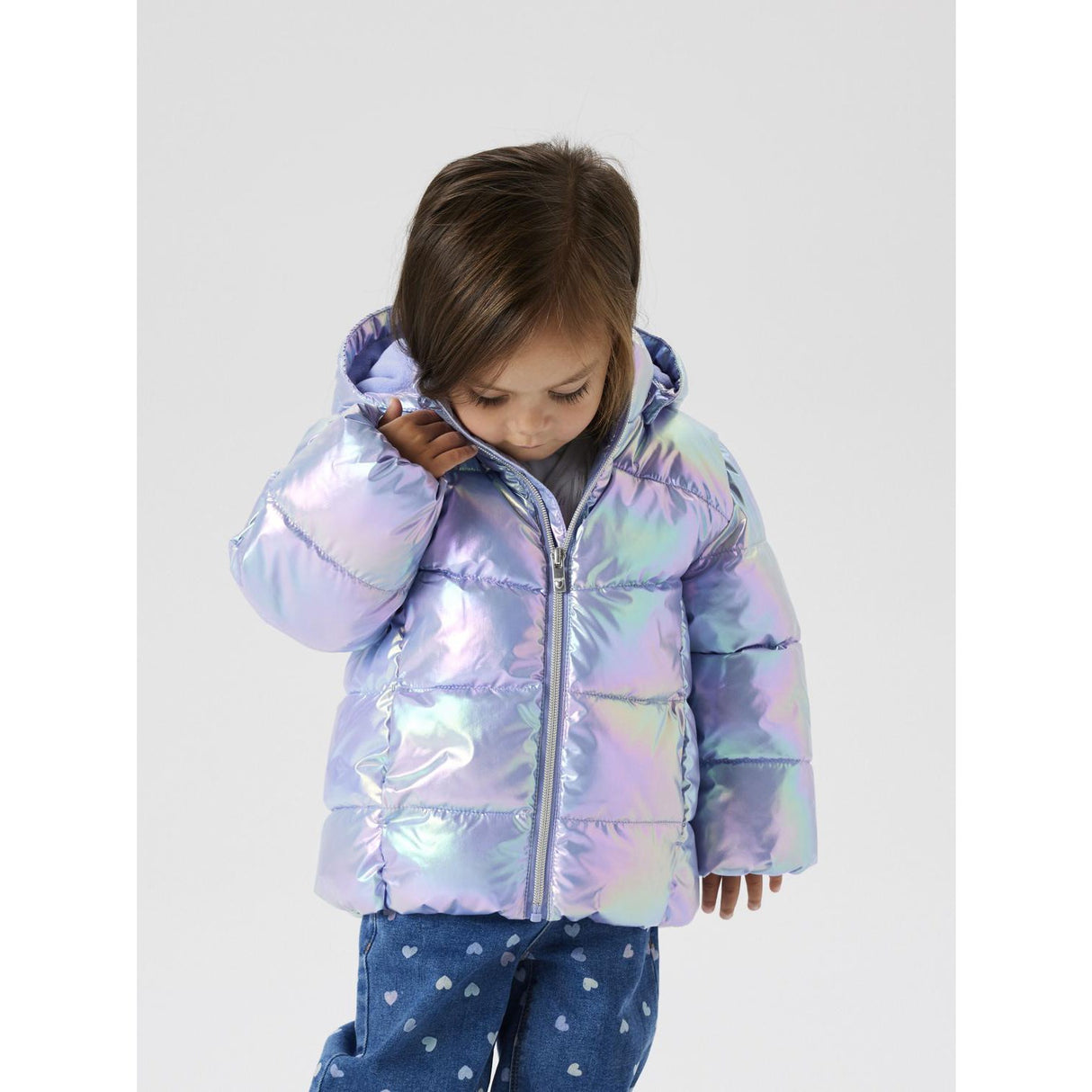 Name It Pastel Lilac Nmfmolina Puffer Jakke Shiny