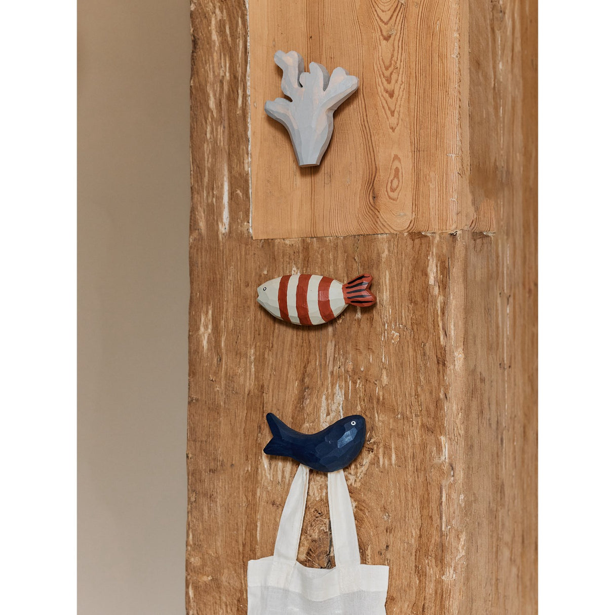 Ferm Living Baked Clay/Light Celedon Harbour Hook Fish Stripe