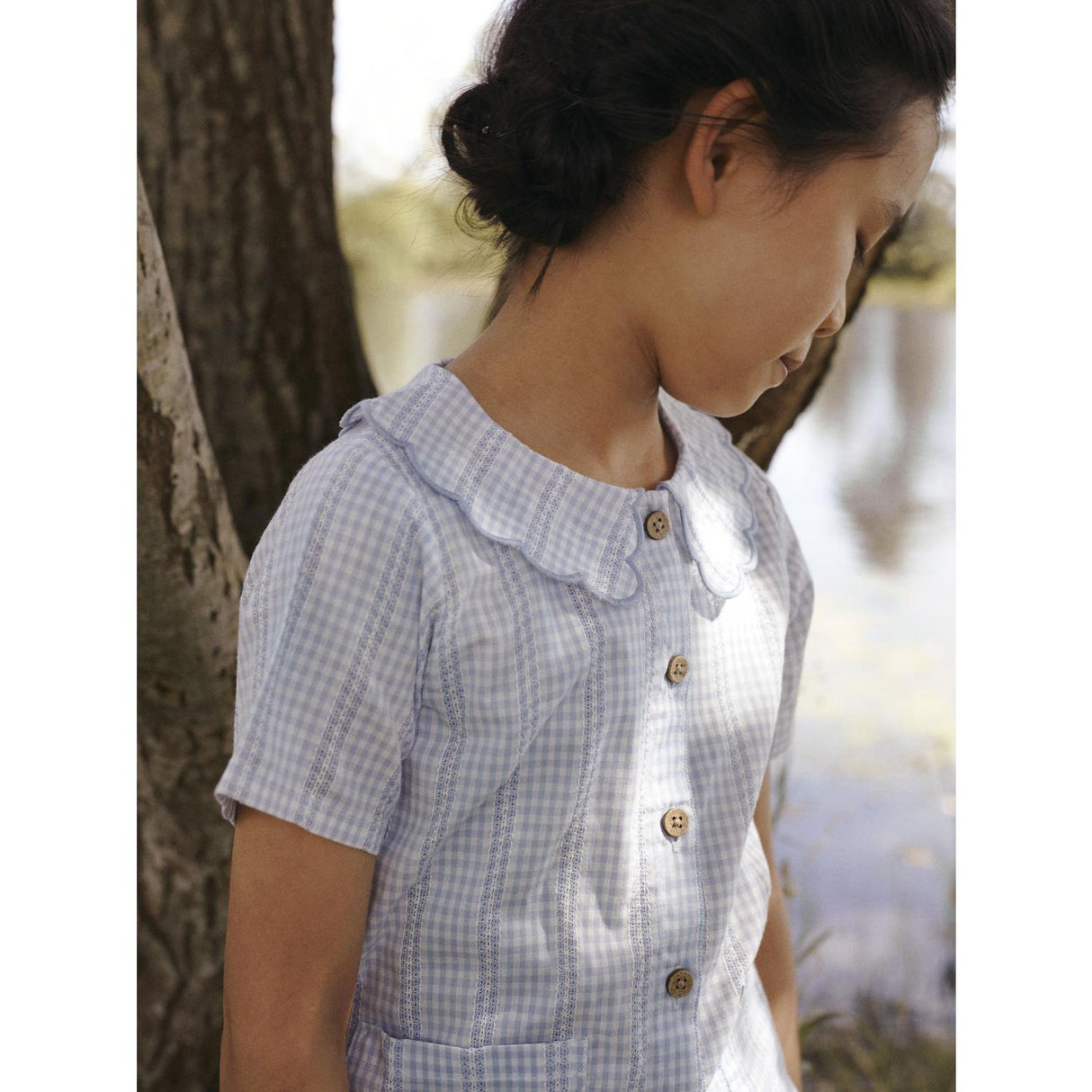 Lil'Atelier Zen Blue Nmfhazelle Ss Loose Skjorte Lil