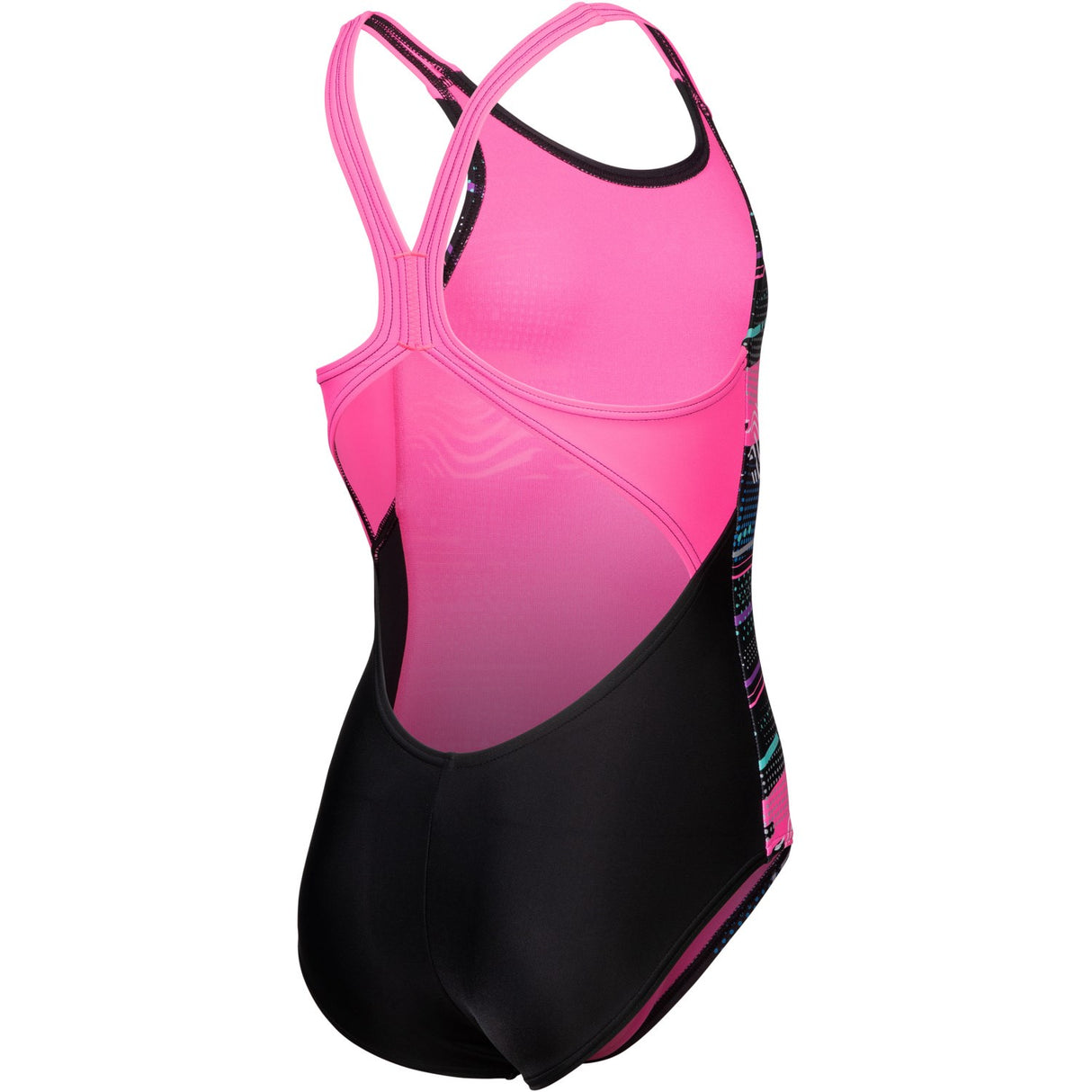 Arena Black Multi- Girl'S Arena Rhythm Badedrakt V Back L