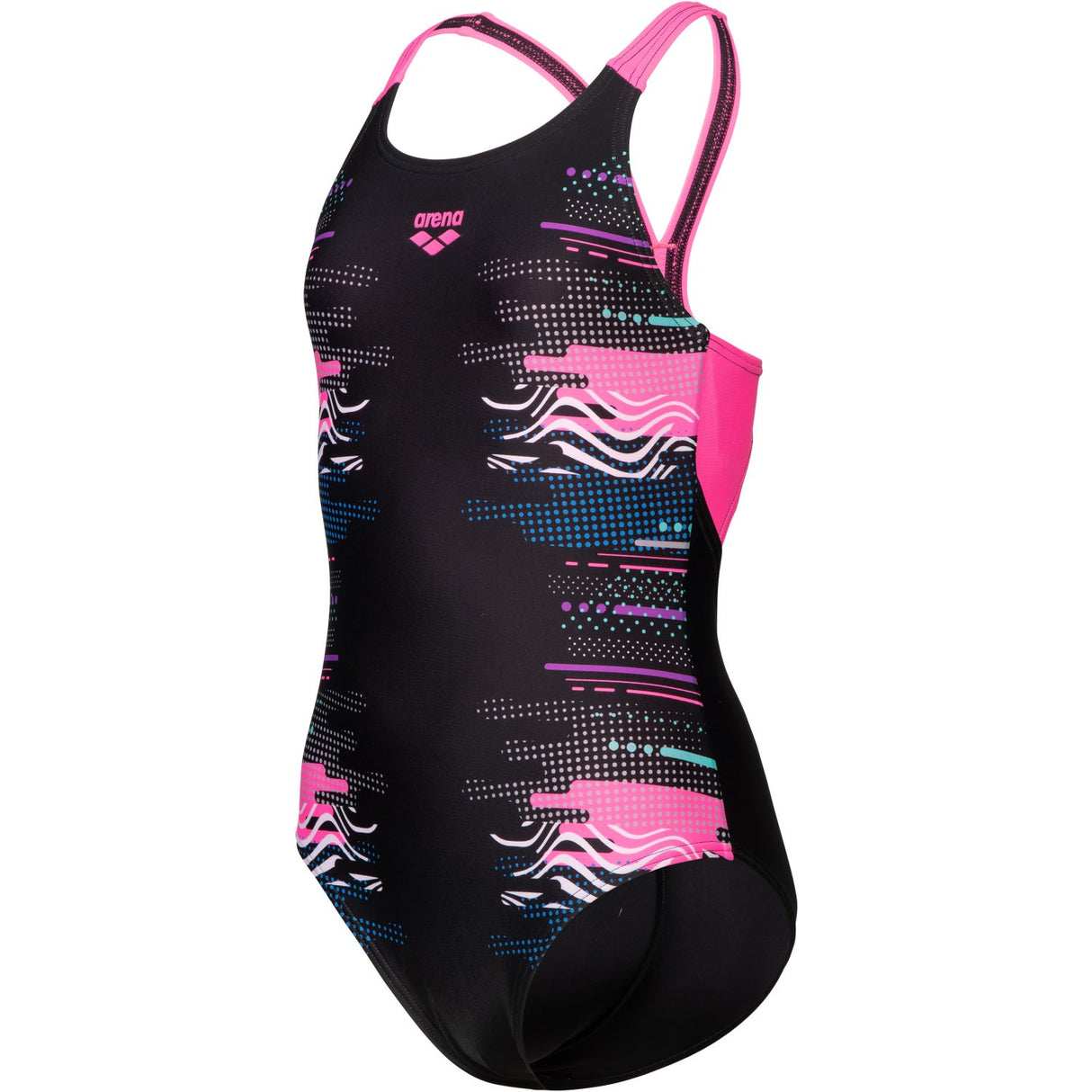 Arena Black Multi- Girl'S Arena Rhythm Badedrakt V Back L