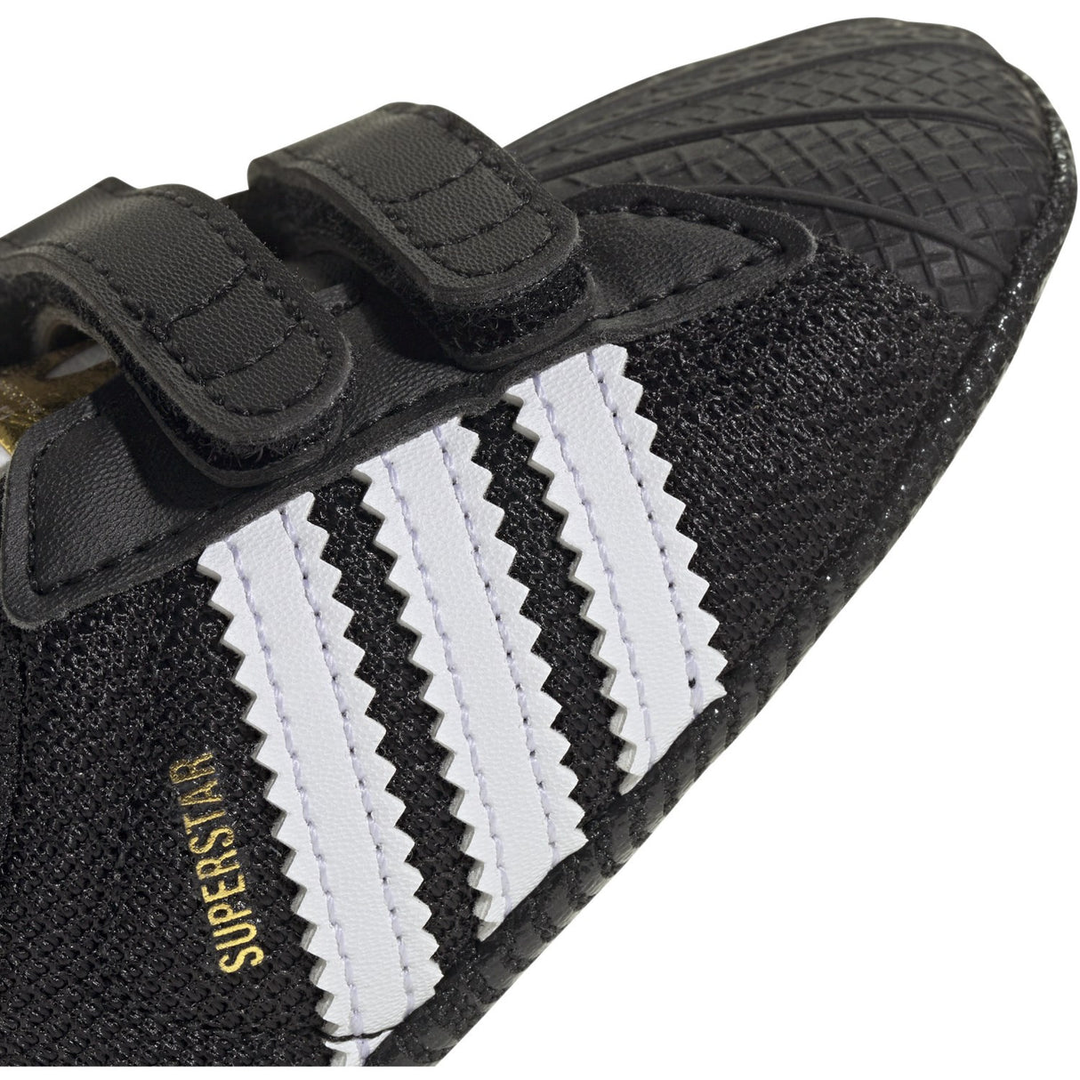 adidas Originals Core Black/Ftwr White/Gold Met. Superstar Crib Sneakers