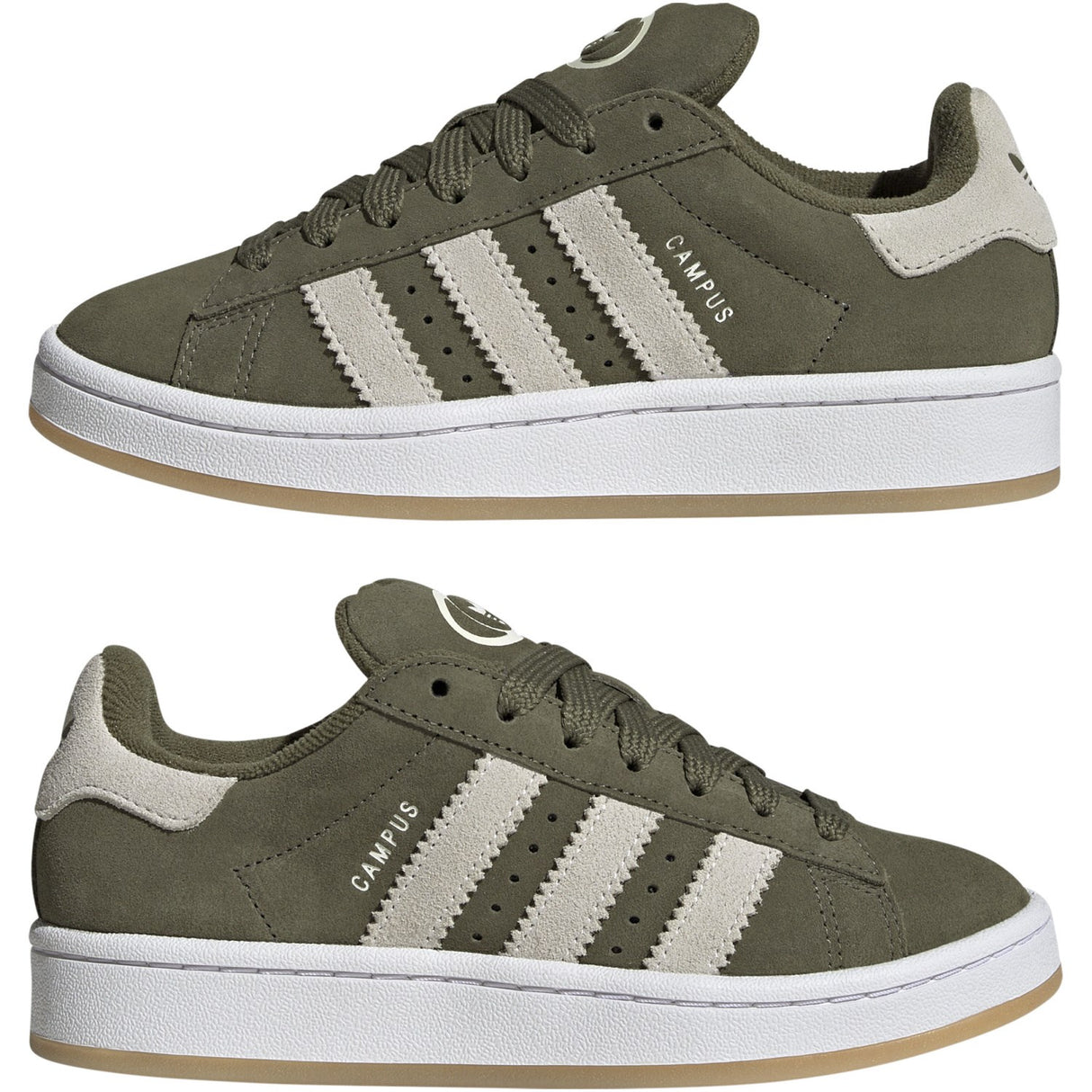 adidas Originals Medium Dark Khaki/Off White/Ftwr White Campus 00S J Sneakers