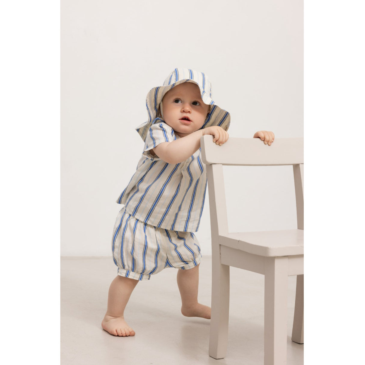 MarMar Cotton Stripes Chambray Stripe Alba Baby Long Summer Lue