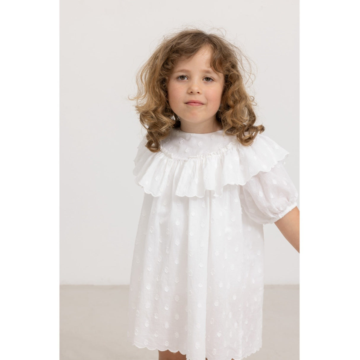 MarMar Dobby Dots Gentle White Delsa Kjole