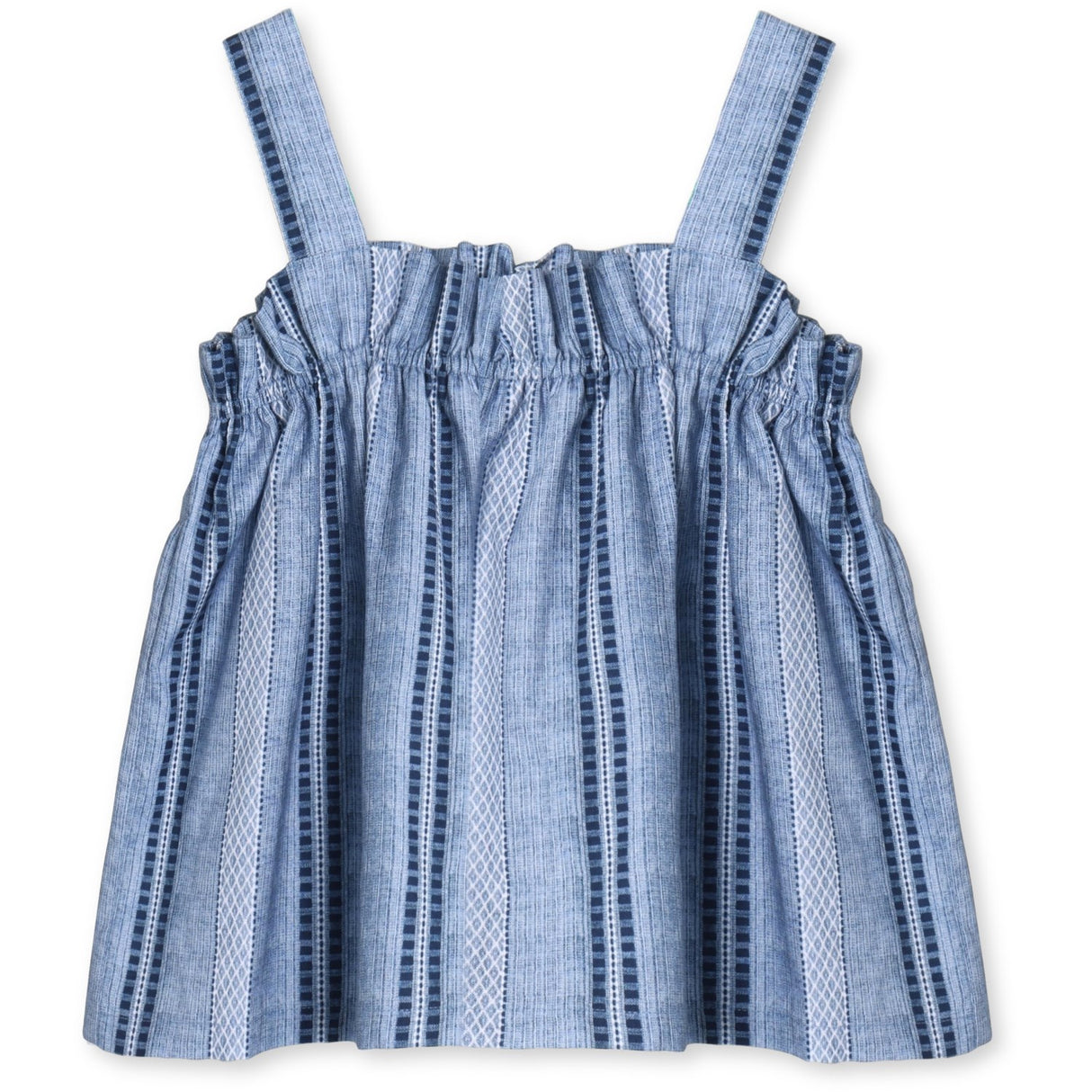 Fliink Navy Amie Ruffle Topp