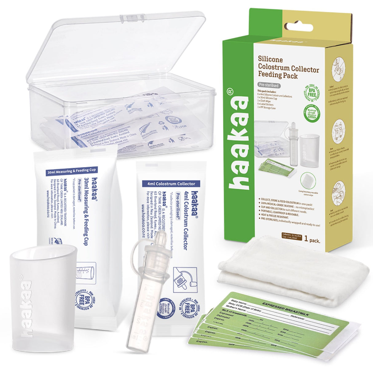 Haakaa Clear Colostrum Collector 6-Pakke Incl. Silikon Kopp