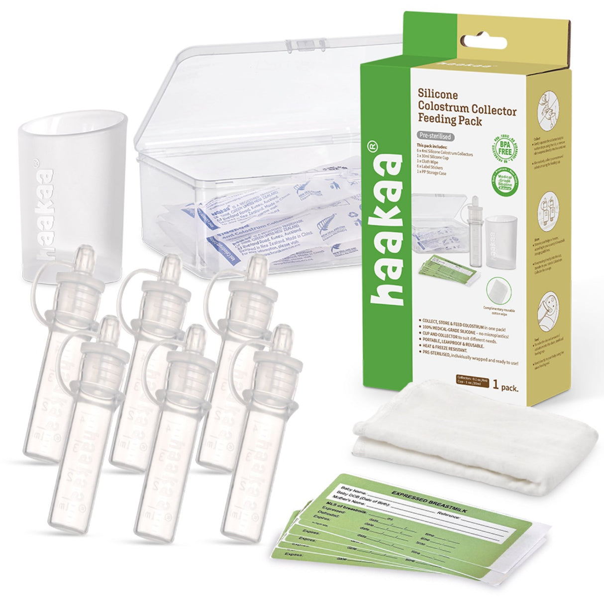 Haakaa Clear Colostrum Collector 6-Pakke Incl. Silikon Kopp