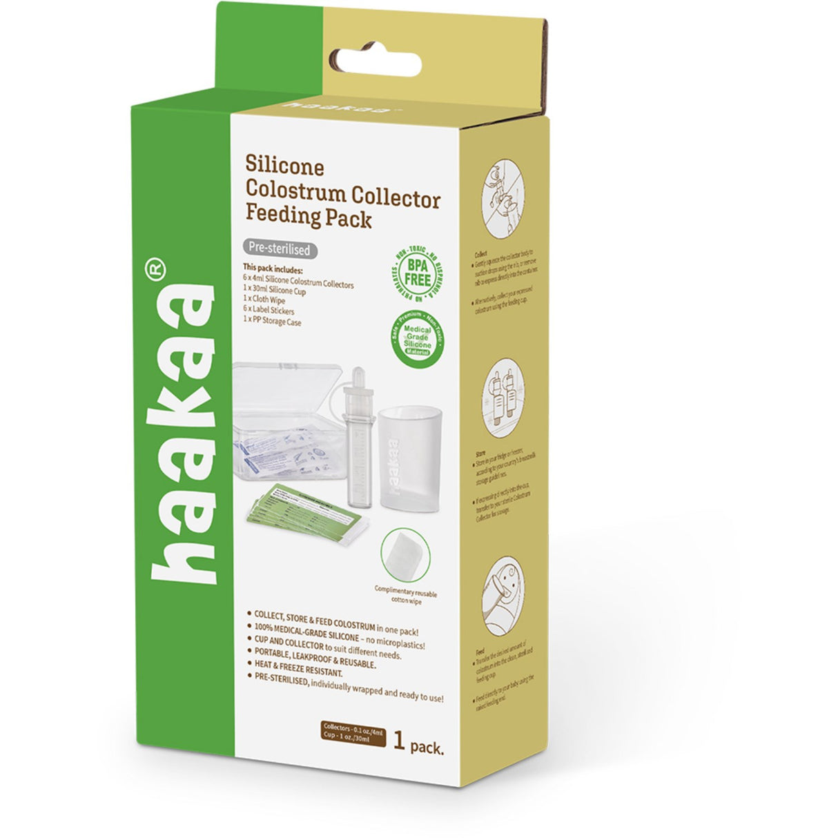 Haakaa Clear Colostrum Collector 6-Pakke Incl. Silikon Kopp