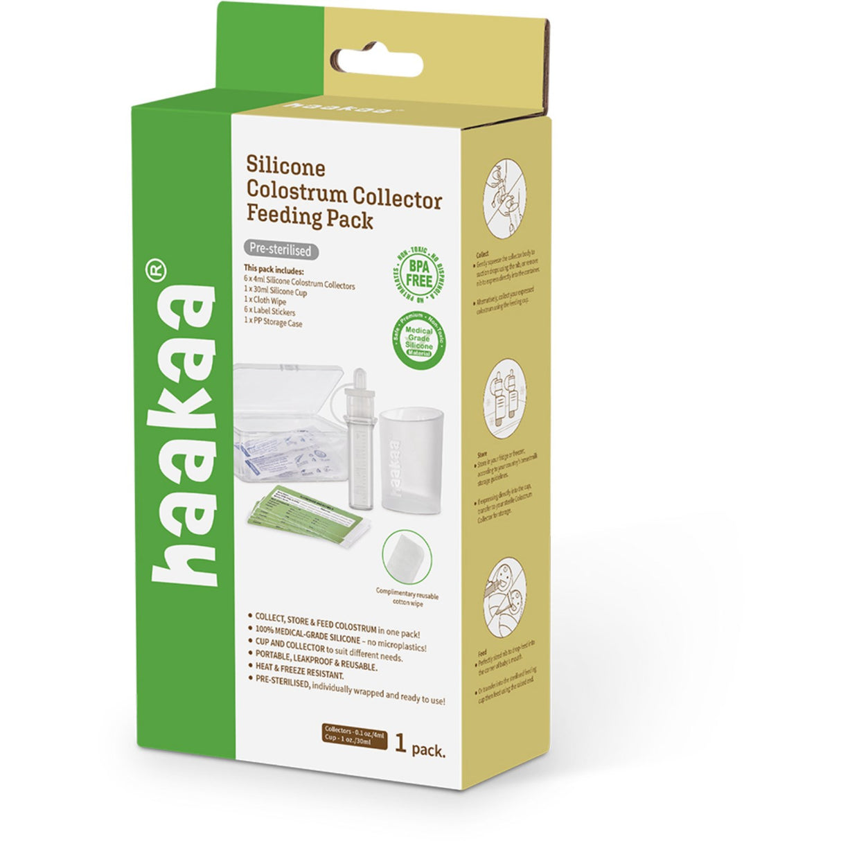 Haakaa Clear Colostrum Collector 6-Pakke Incl. Silikon Kopp