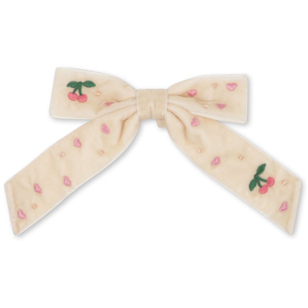 Konges Sløjd Pearled Ivory Fløyel Bue Pearly Hårklipp