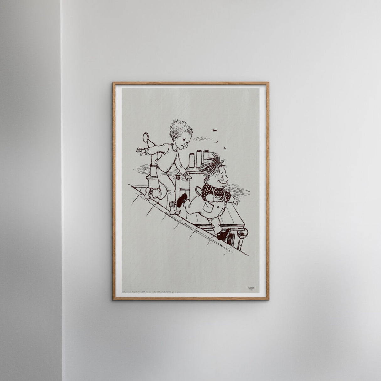 Poster & Frame Astrid Lindgren - Running - Karlsson On The Roof