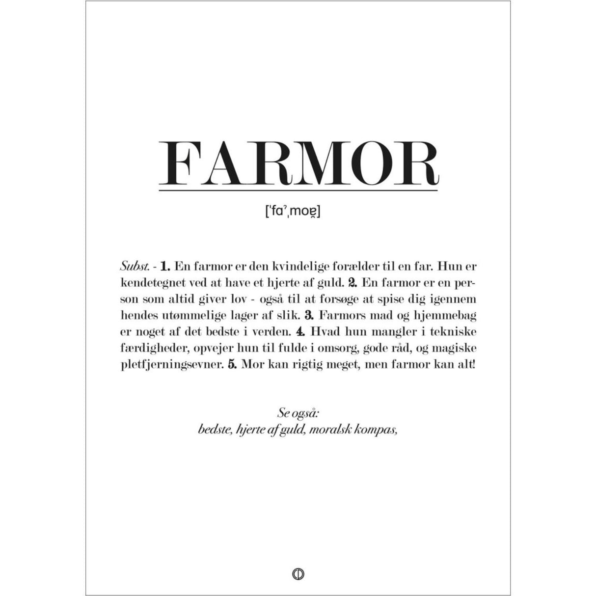 Poster & Frame Citatplakat - Farmor Definition