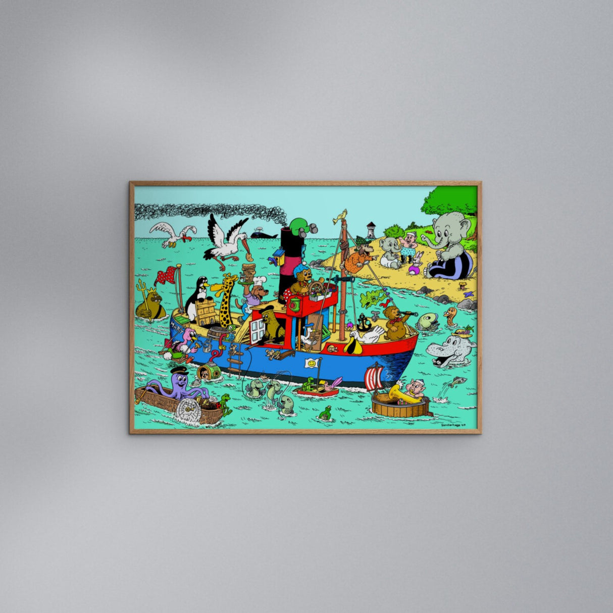 Poster & Frame Rasmus Klump - Fiskekutter