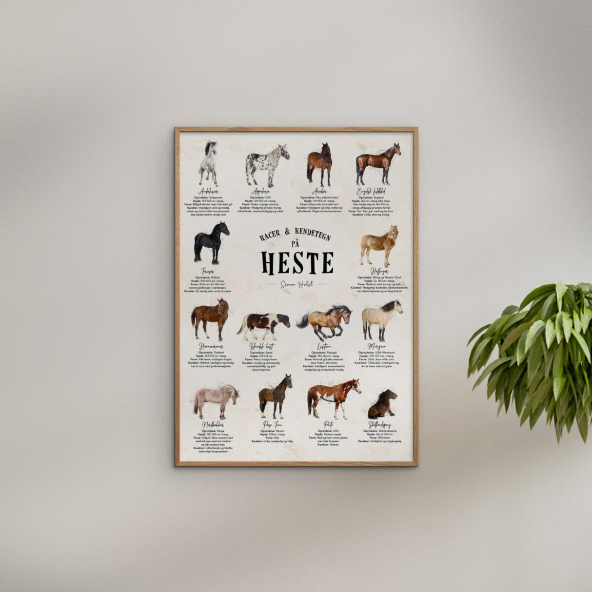 Poster & Frame Simon Holst - En Plakat Med Heste - Sten