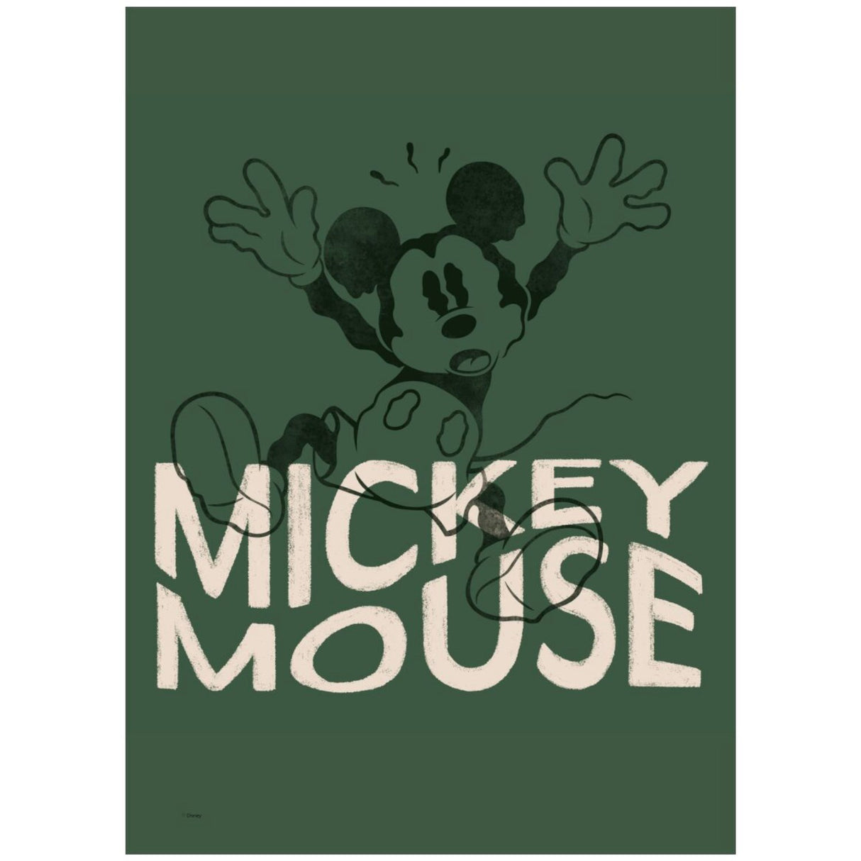 Poster & Frame Disney - Wavy Mickey Green