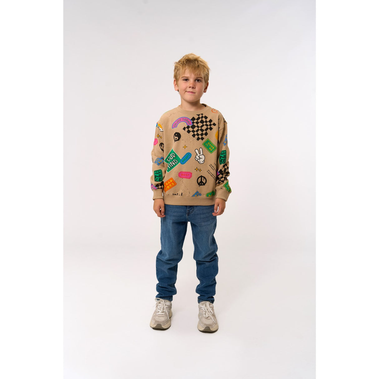 The New Humus AOP Peter Oversize Collegegenser