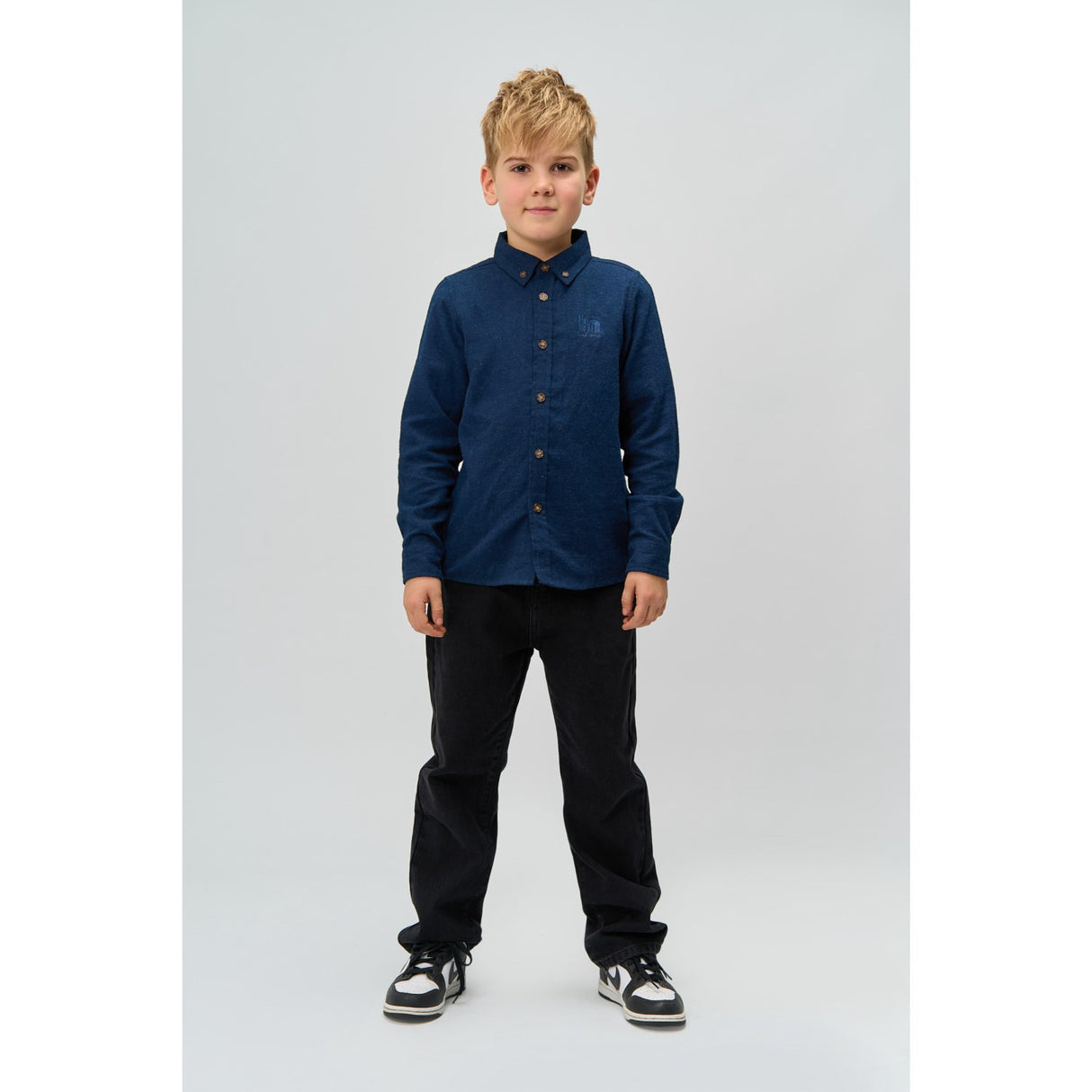 The New Navy Blazer Melange Rick L_S Skjorte