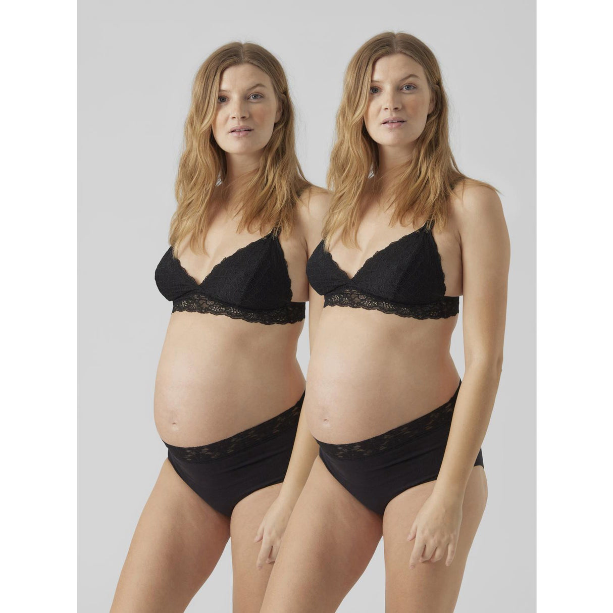 Mama;licious Black Mlheal Hw Lace Truser 2-P Noos