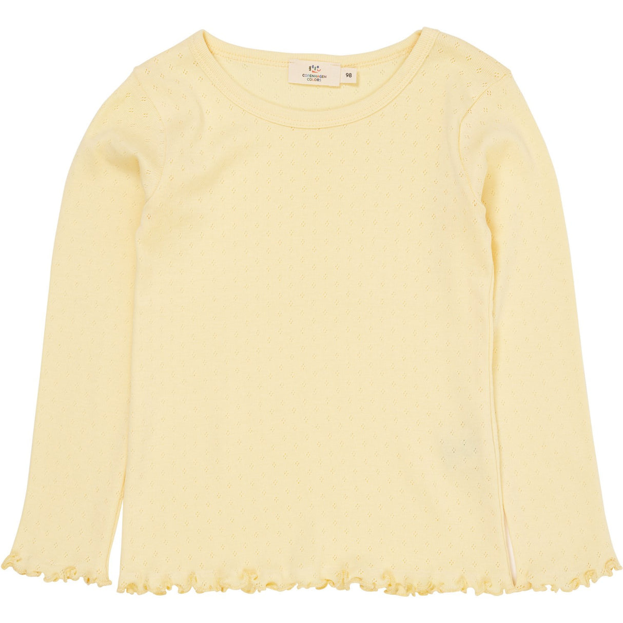 COPENHAGEN COLORS Lt. Yellow Summer Pointelle Ls Tee