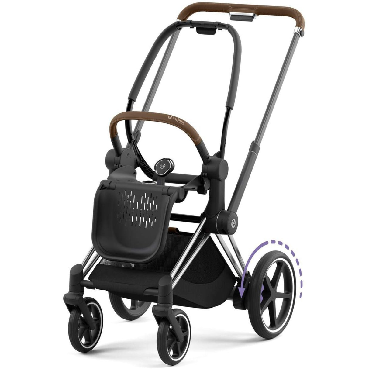 Cybex Chrome Brown E-Priam Stel Inkl. Hård Sædedel