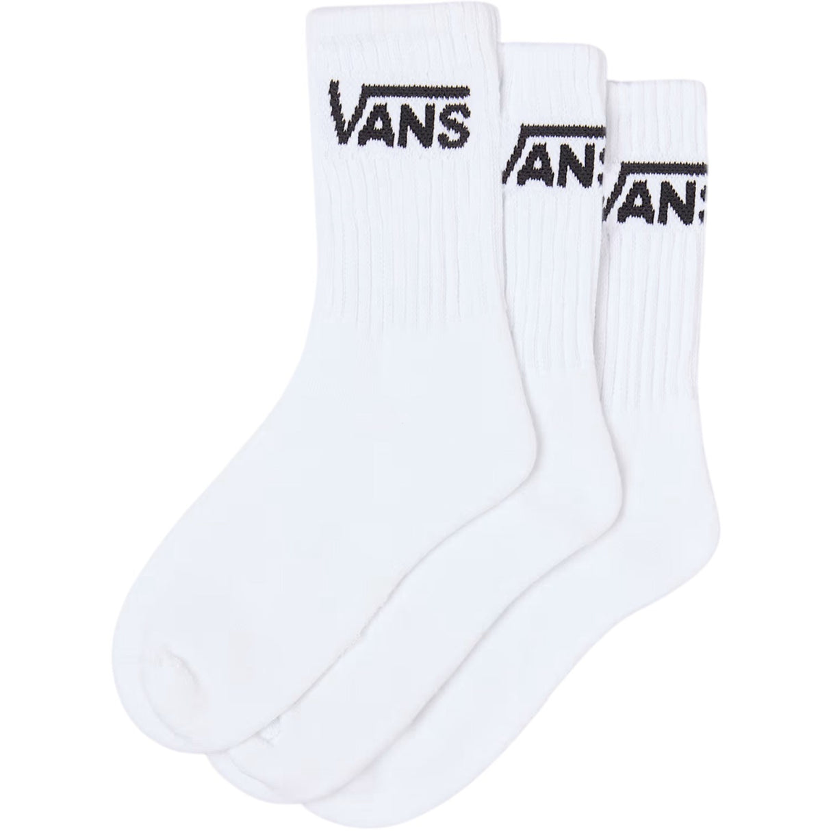 VANS White Classic Crew Strømper 3-Pakning