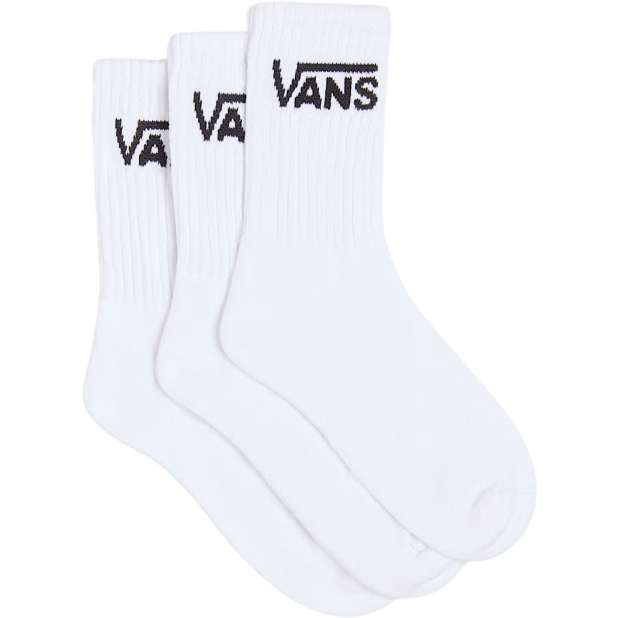 VANS White Classic Crew Strømper 3-Pakning