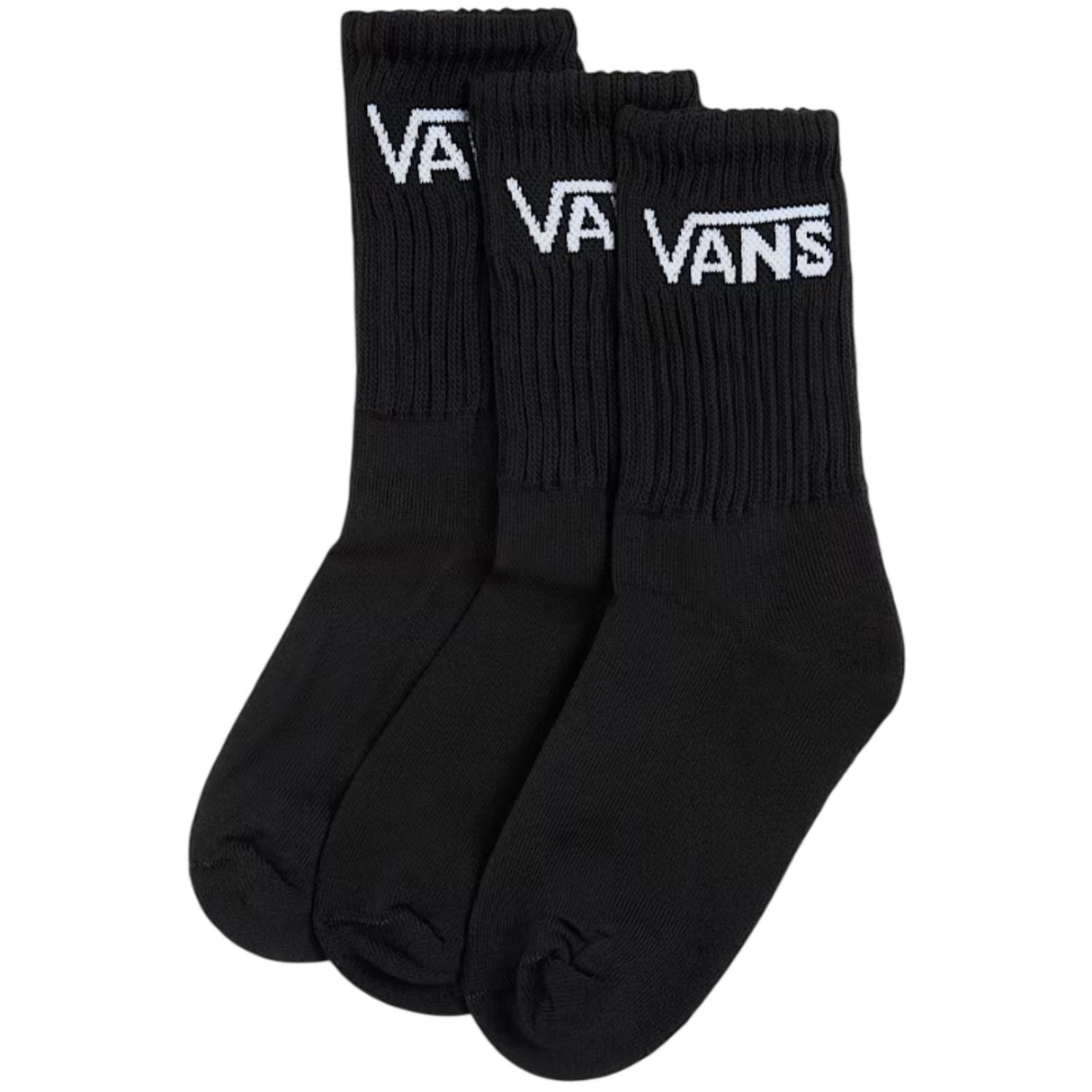 VANS Black Classic Crew Strømper 3-Pakning