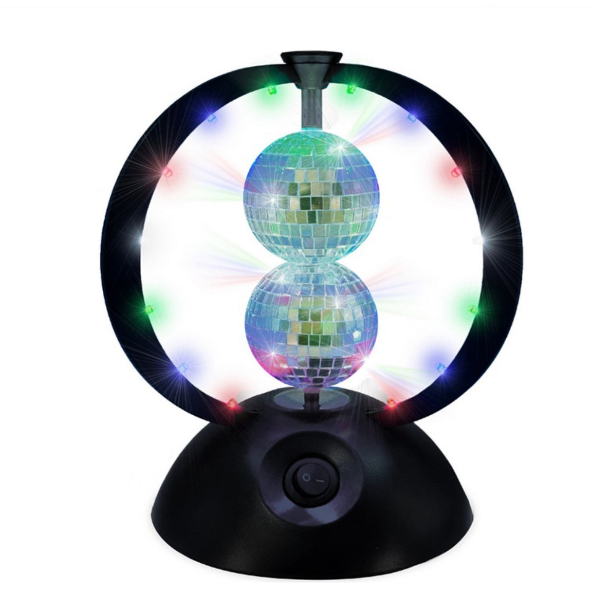Music Rotating Dobbel Speil Balls Multi Colour Leds
