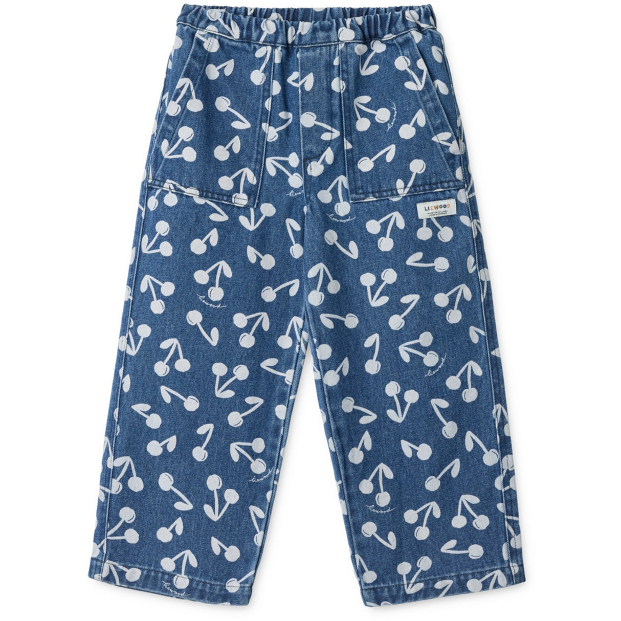 LIEWOOD Cherry Blossom / Medium Blue Denim Cesar Printed Denim Bukser