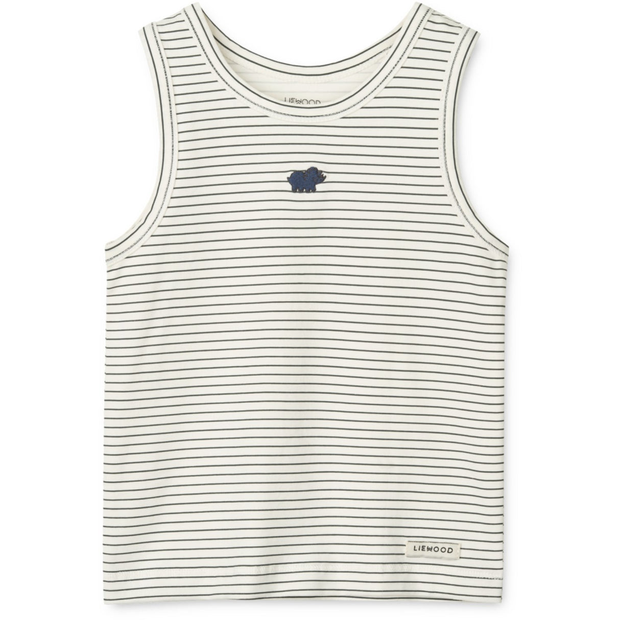 LIEWOOD Mini Dinosaurs Creme / Stripe Mix Faris Printed Tank Topp 2-Pakning