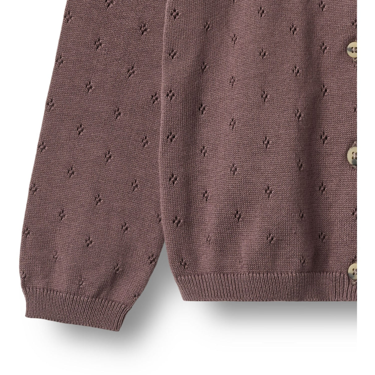 Wheat Plum Strikk Cardigan Maia