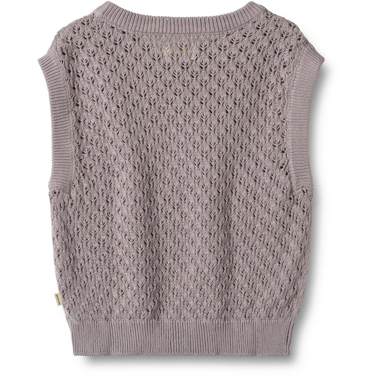 Wheat Dusty Purple Strikk Vest Saga