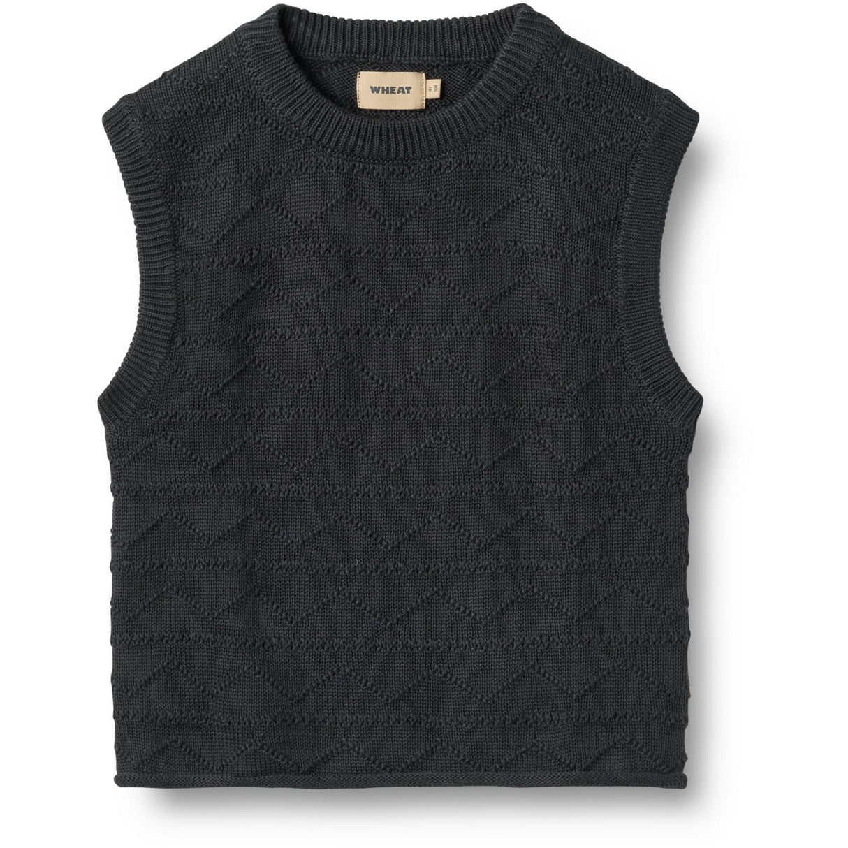 Wheat Navy Strikk Vest Bobby