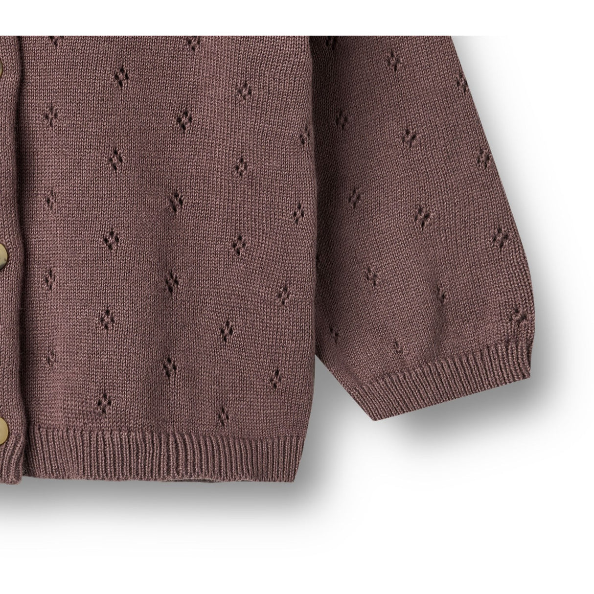 Wheat Plum Strikk Cardigan Maia