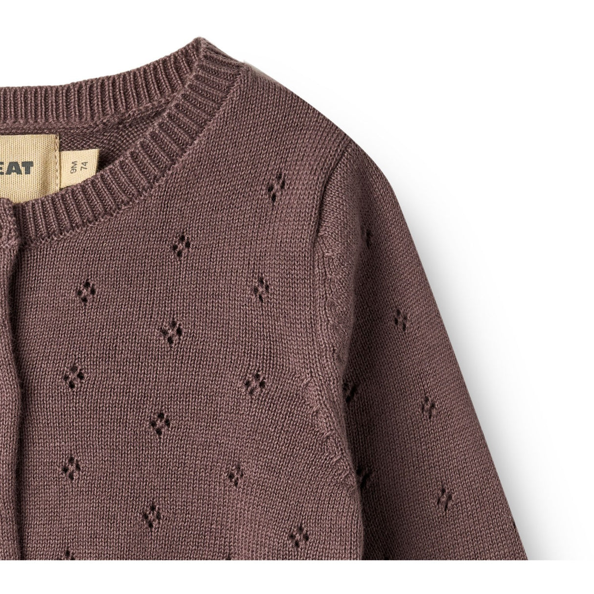 Wheat Plum Strikk Cardigan Maia