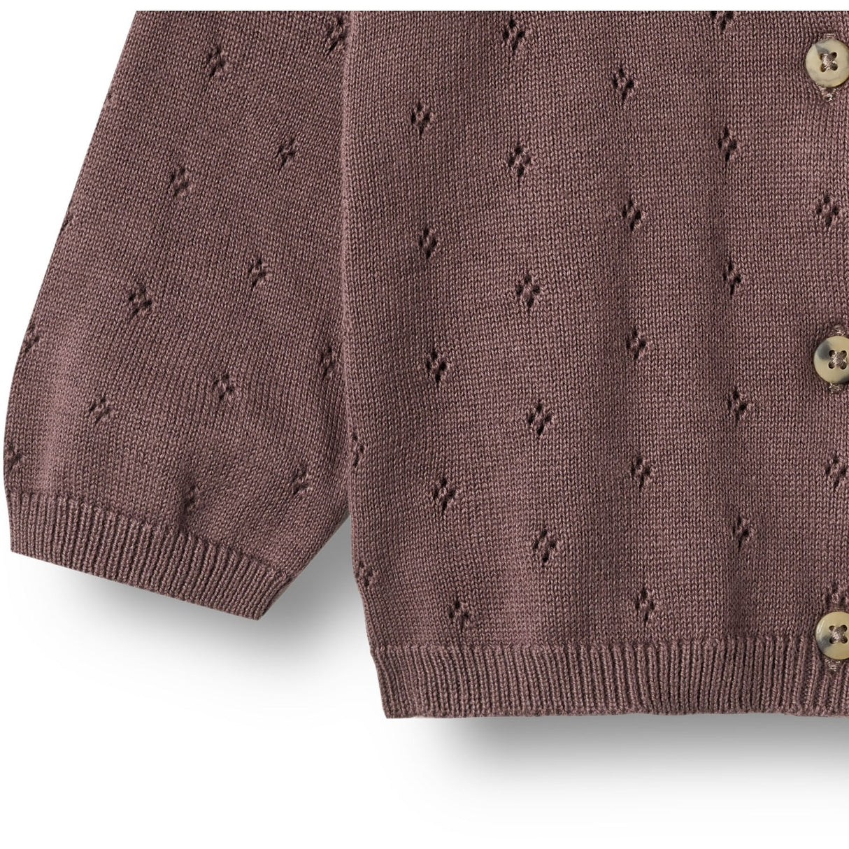 Wheat Plum Strikk Cardigan Maia