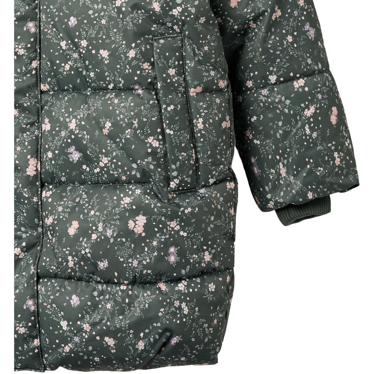 Wheat Forest Lake Checked Flowers Puffer Frakk Yrsa