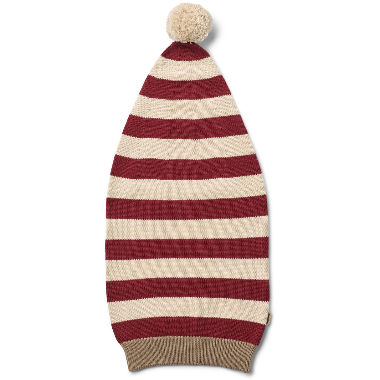 Wheat Red Stripe Strikket Christmas Lue