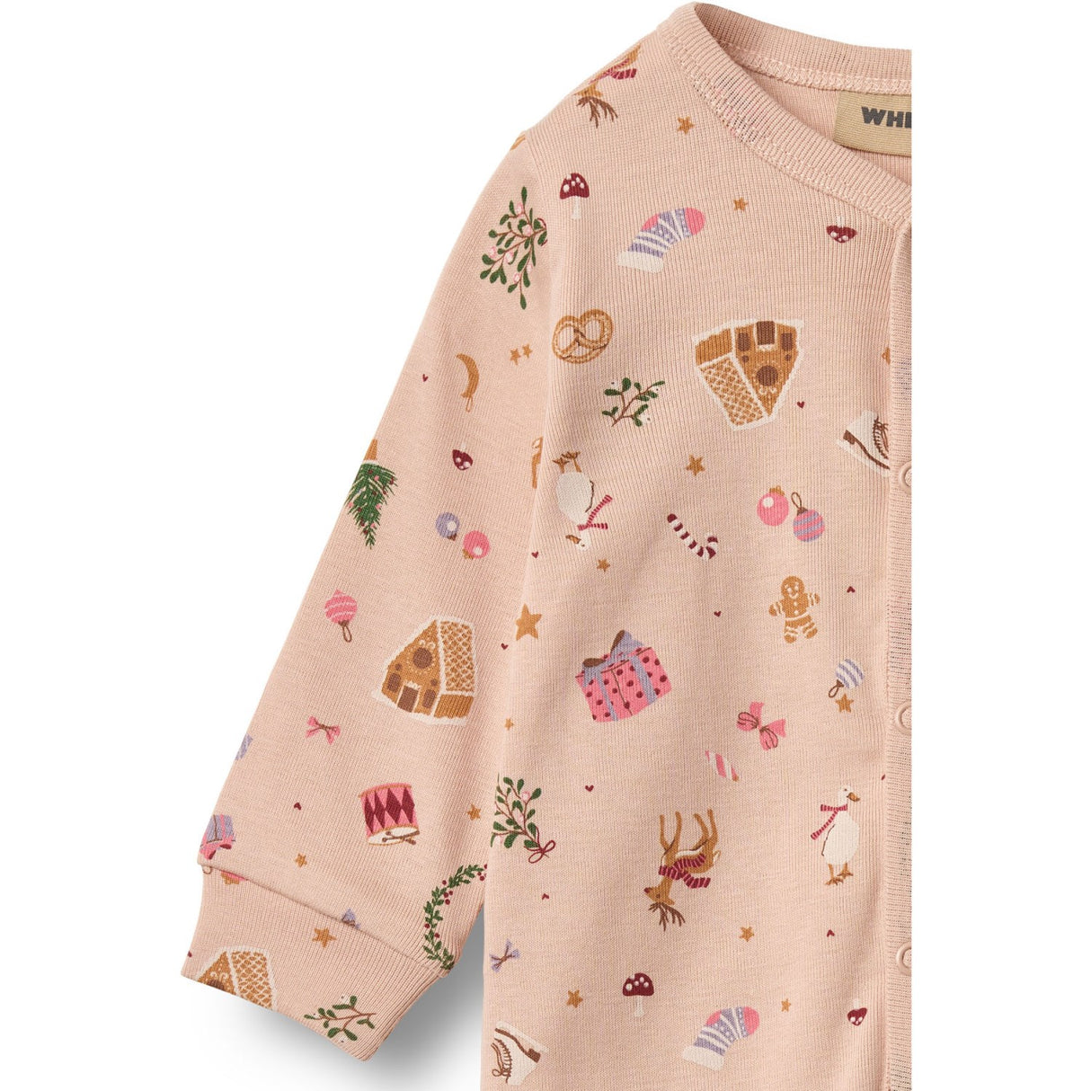 Wheat Rose Dust Holiday Sleepsuit Nikola
