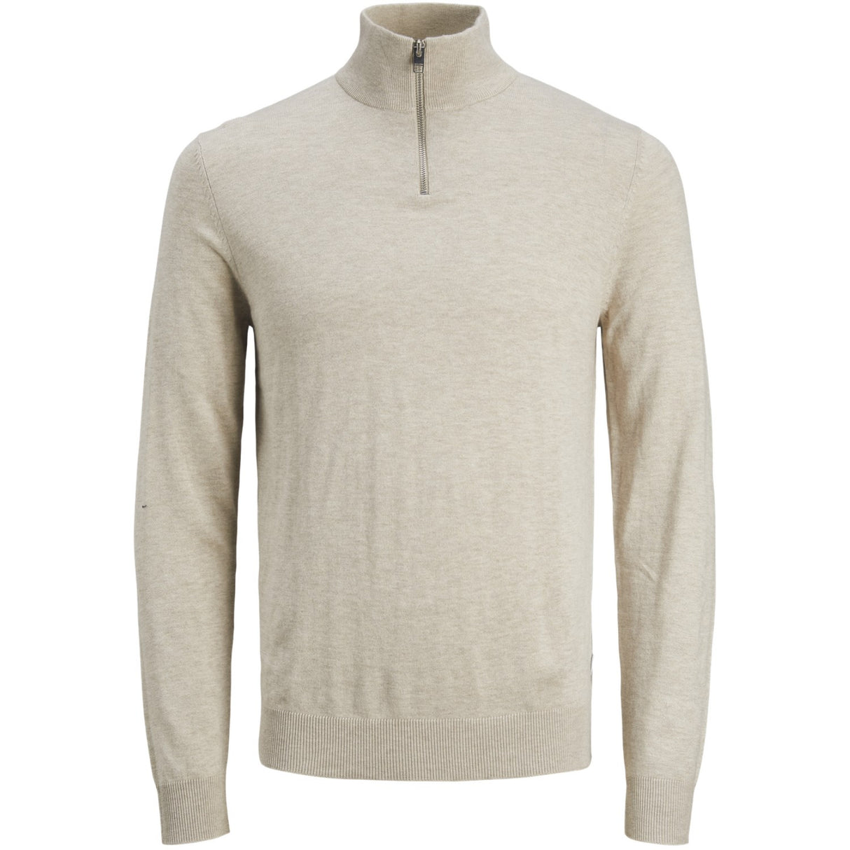 Jack & Jones Junior Oatmeal Melange Jjeemil Strikk Half Zip Noos Jnr