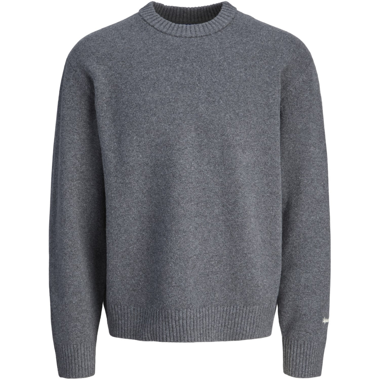 Jack & Jones Junior Dark Grey Melange Jornorrebro Strikk Crew Neck Ln Jnr