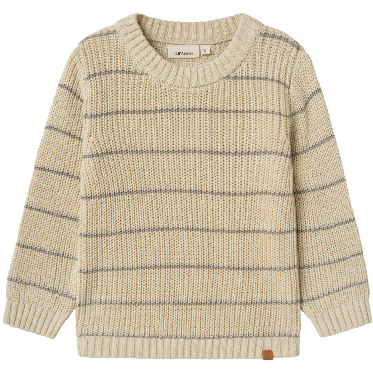Lil'Atelier Turtledove Nmmemlen Ls Strikk Stripes Lil