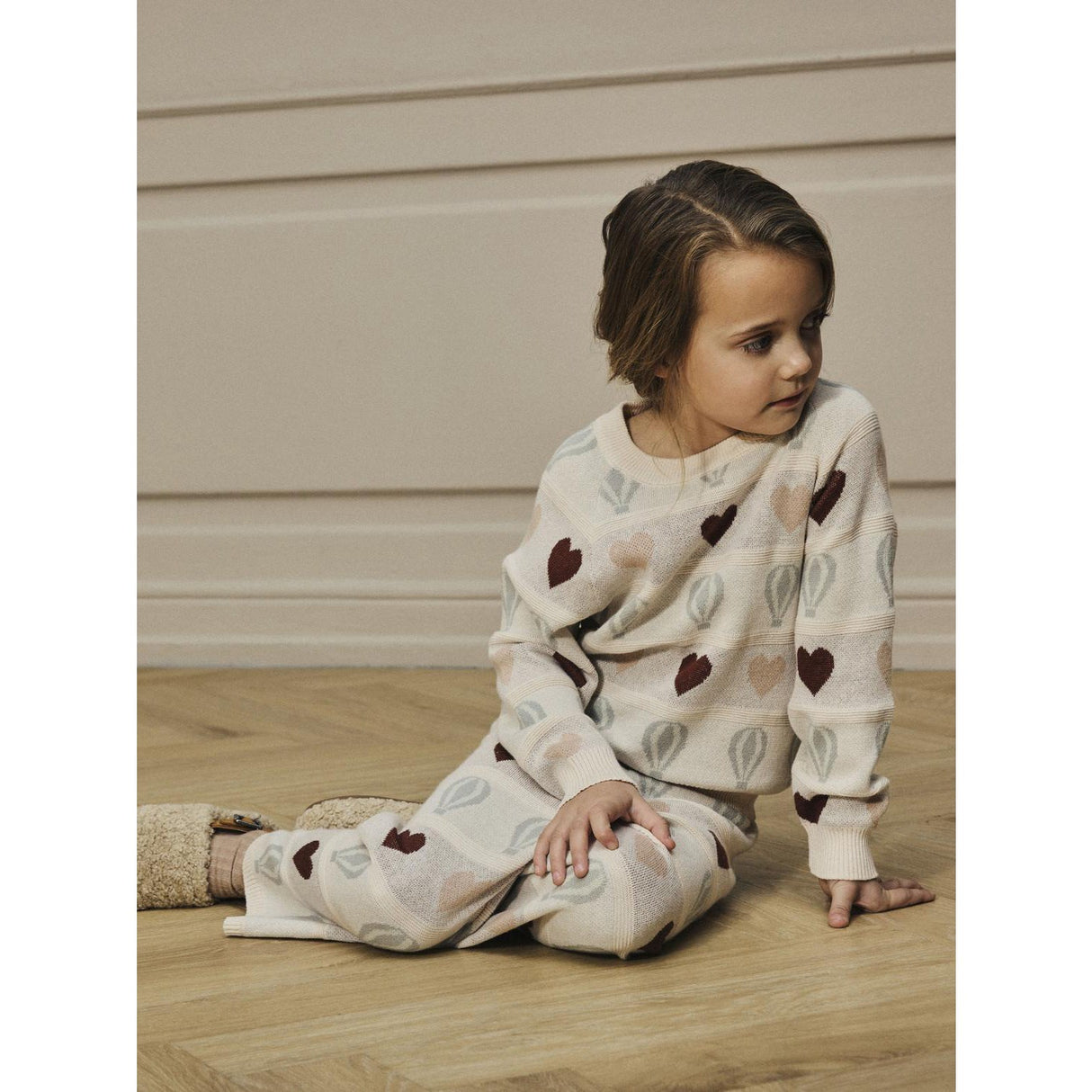 Lil'Atelier Pastel Parchment Nmflamai Kis Ls Strikk Lil