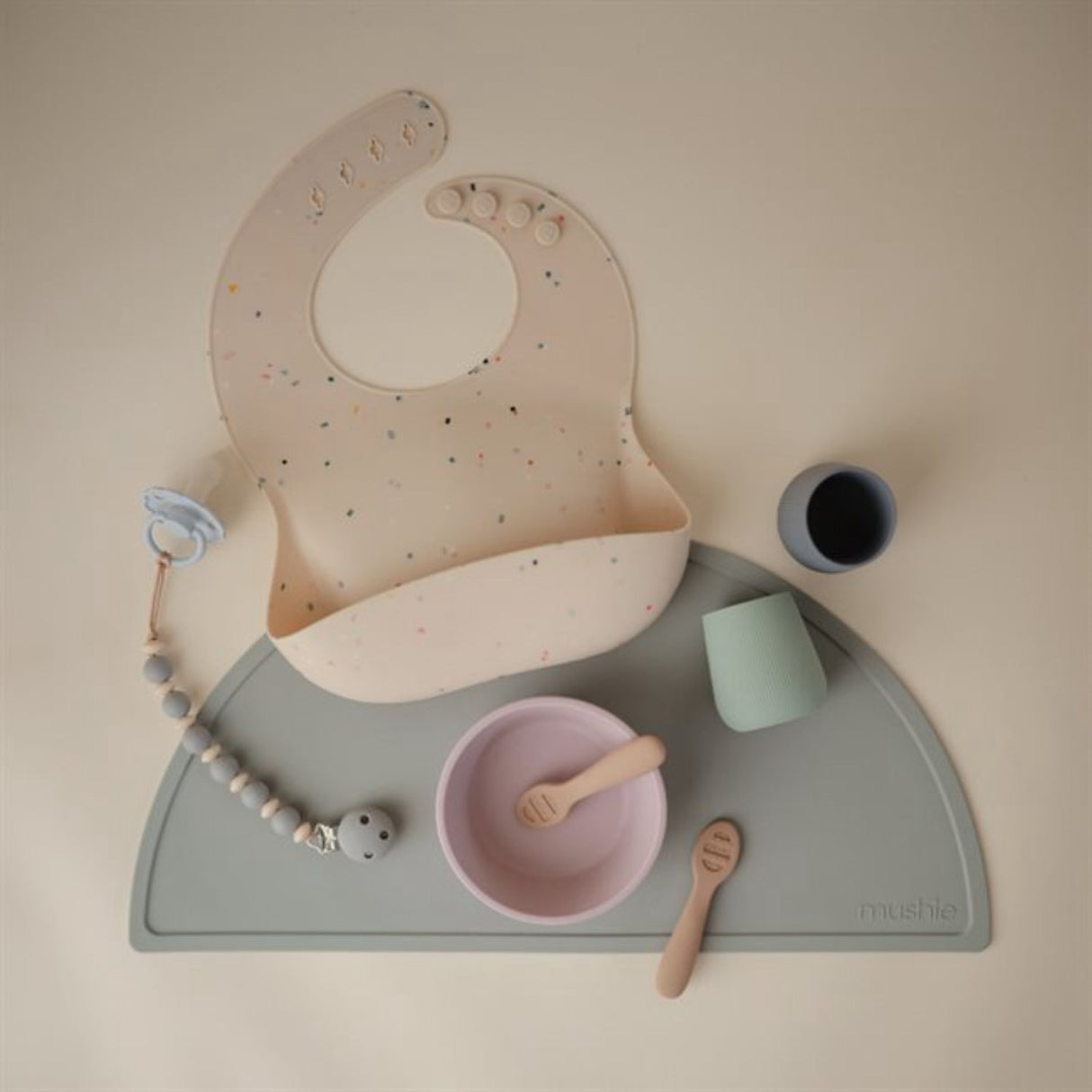 Mushie Cambridge Blue Silikon Starter Kopp