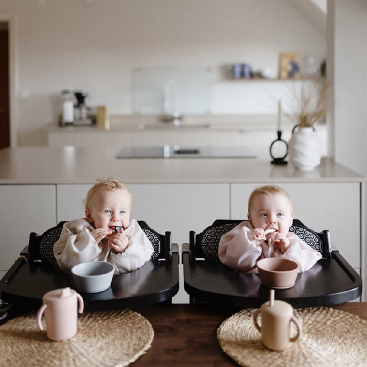 Mushie Natural/Shifting Sand Toddler Starter Skjeer 2-Pakning