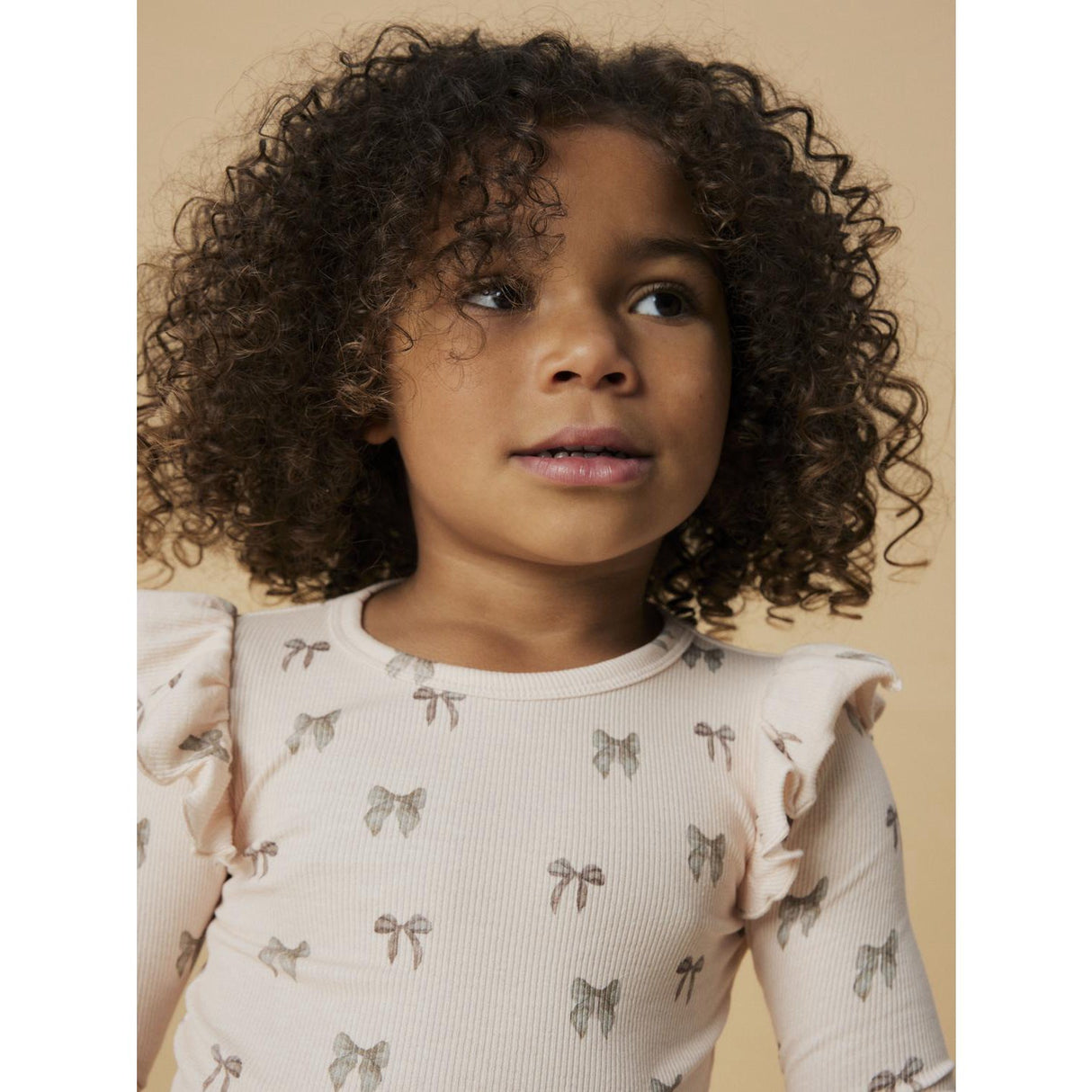 Lil'Atelier Silver Peony Bow Nmfgavo Eko Ls Slim Topp Lil Noos