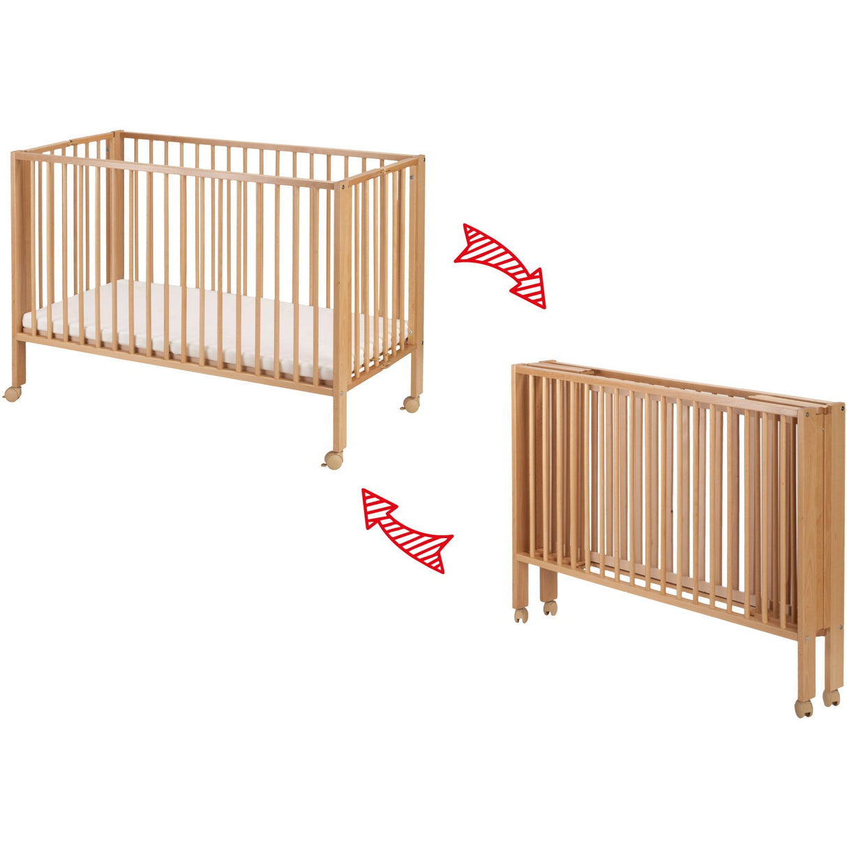 tiSsi® Nature Jori Sammenklappelig Seng Massiv Bøk