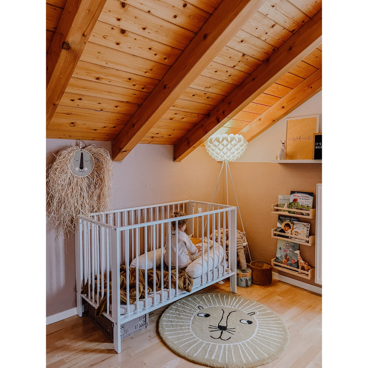 tiSsi® White Laquer Jori Sammenklappelig Seng Massiv Bøk